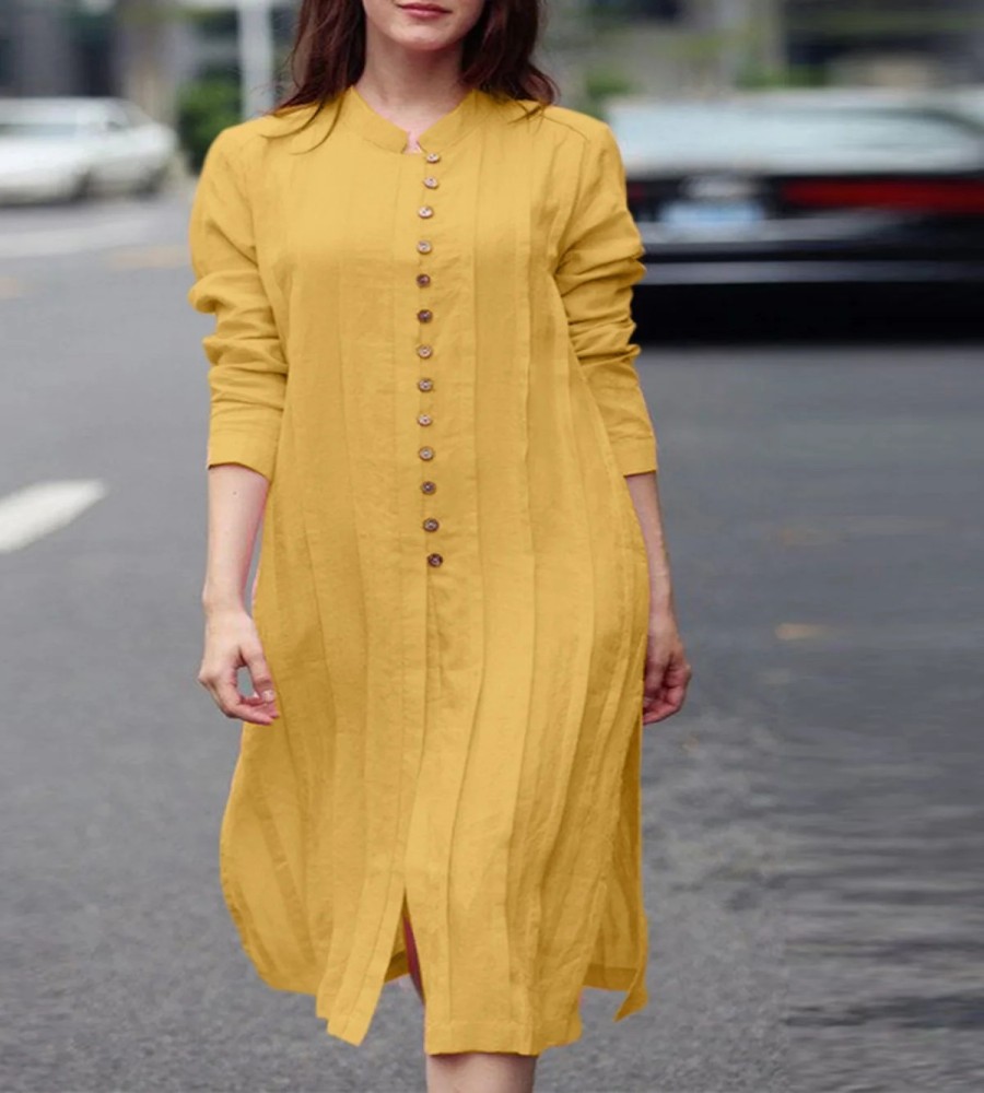 Saashi Ruched Denim Midi Dress for Women Casual Short Sleeve Streetwear Long Outfit